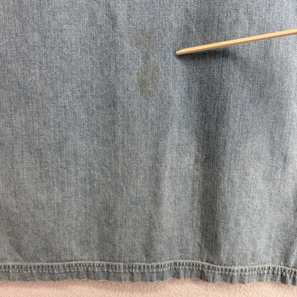 EDDIE BAUER Dress XL Denim Jumper Pinafore Shift Sleeveless Cotton Blue HK VTG - Picture 11 of 14